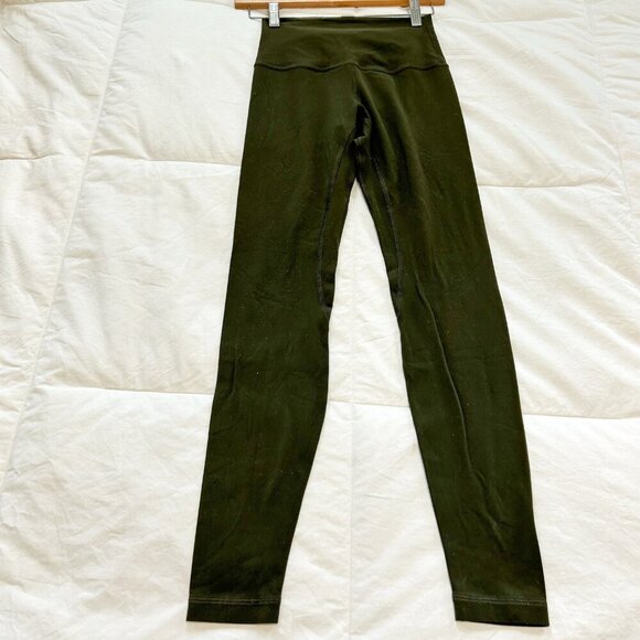 Lululemon Align Super High Rise Pant 28” Dark Olive Green Tights Women’s Size 4 - Picture 5 of 5